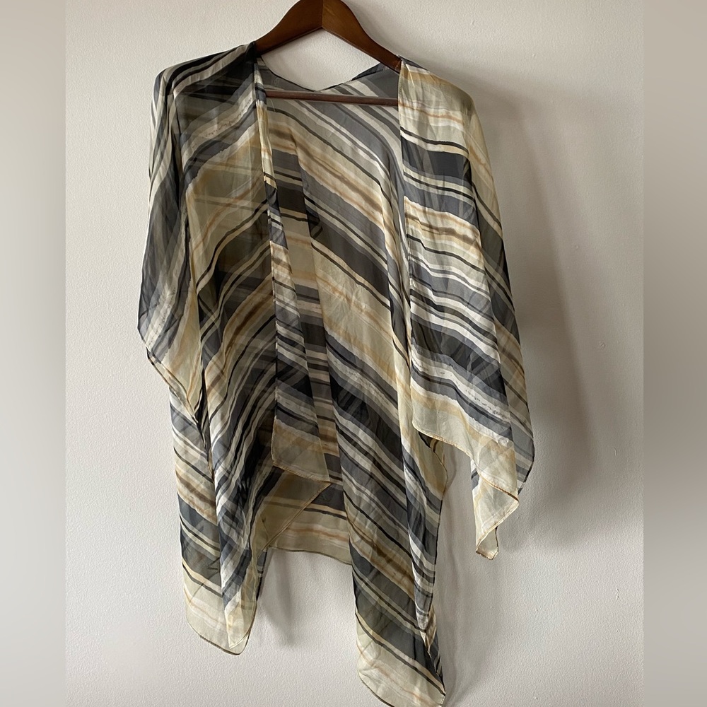 Striped summer beau teal shall wrap scarf